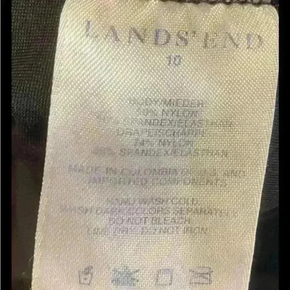 Lands' End Black One Piece Swimming Suit Women's Size 10 - Picture 4 of 4